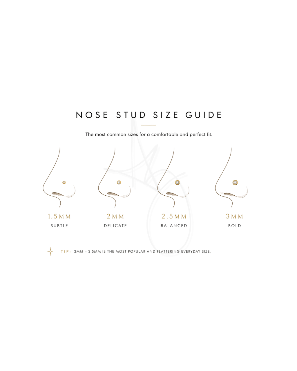 18K Yellow Gold Diamond Nose Stud