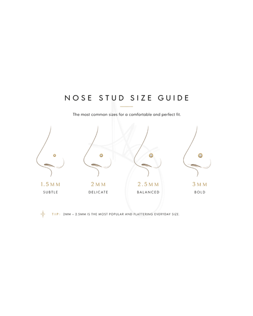 18K Yellow Gold Diamond Nose Stud
