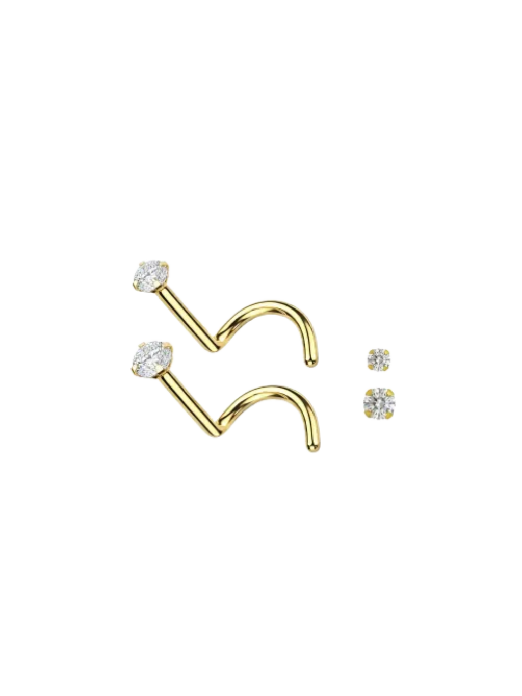 18K Yellow Gold Diamond Nose Stud